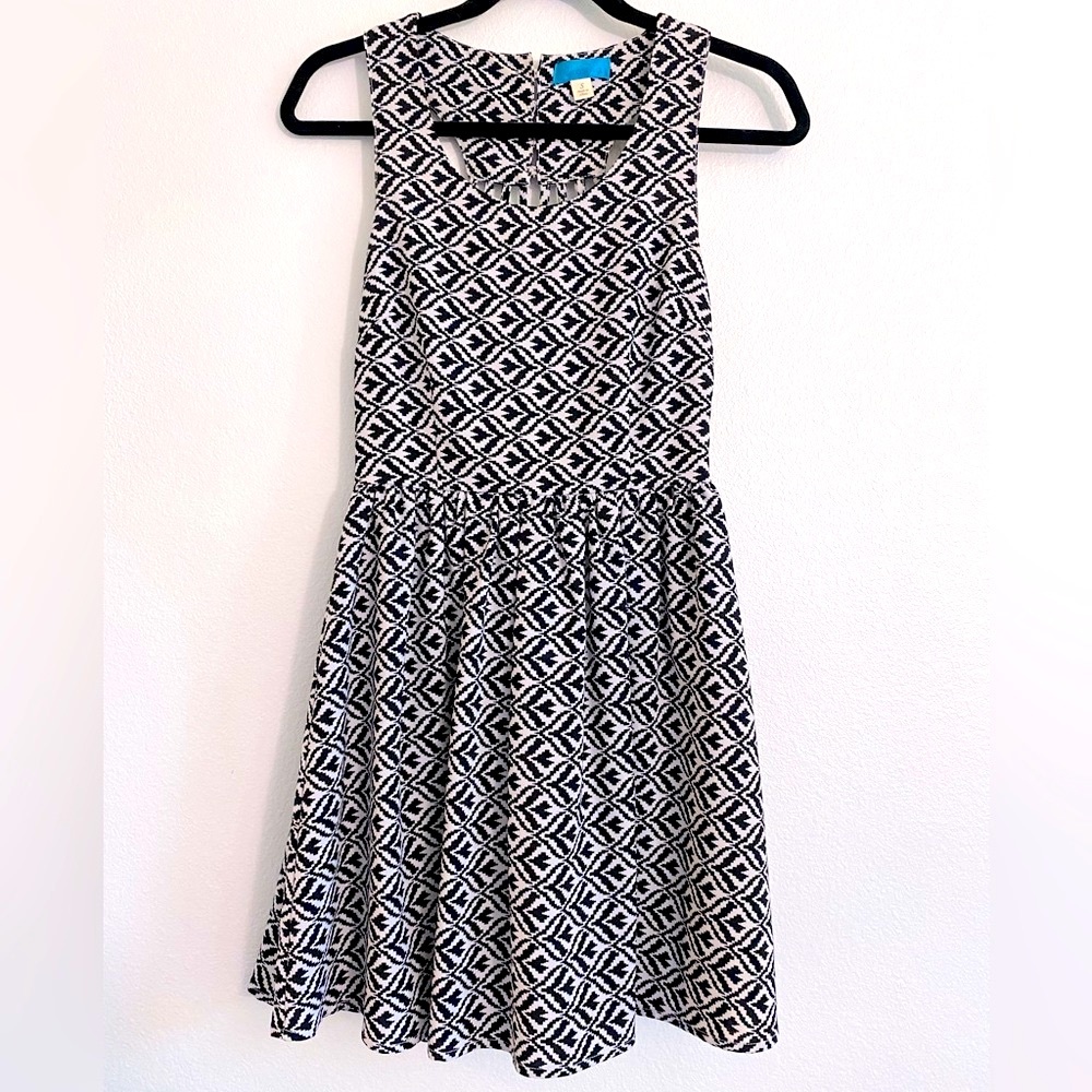 Sold - Black and white geometric dress